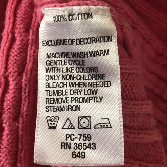 Izod pink cable knit sweater size extra large - Picture 6 of 6
